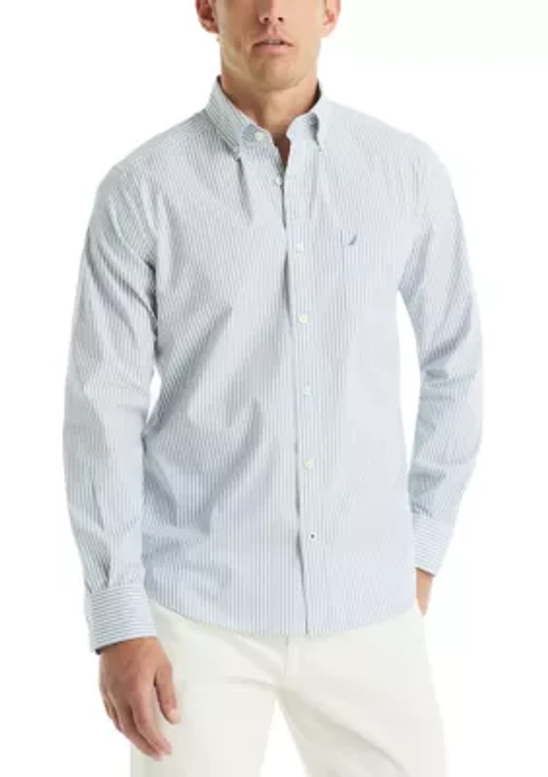 Long Sleeve Woven Striped Shirt