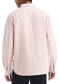 Long Sleeve Striped Woven Shirt