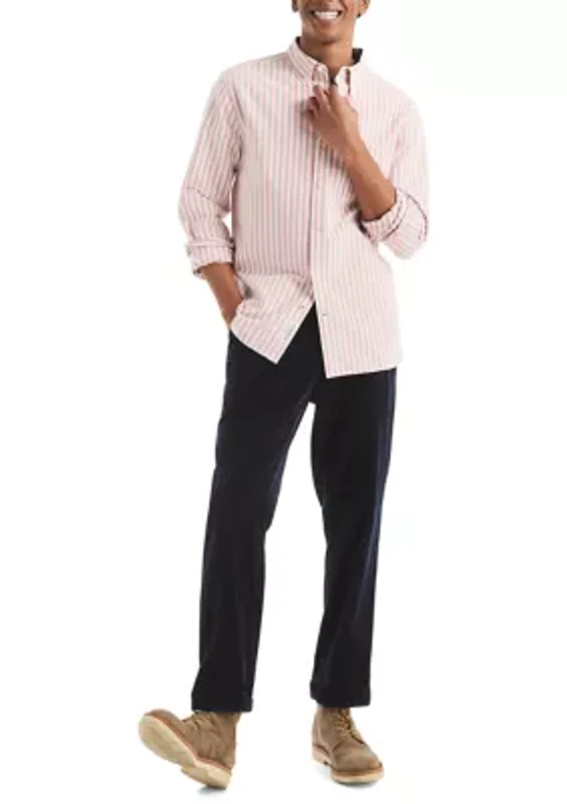 Long Sleeve Striped Woven Shirt