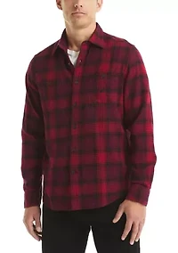 Men's Long Sleeve Stretch Plaid Flannel