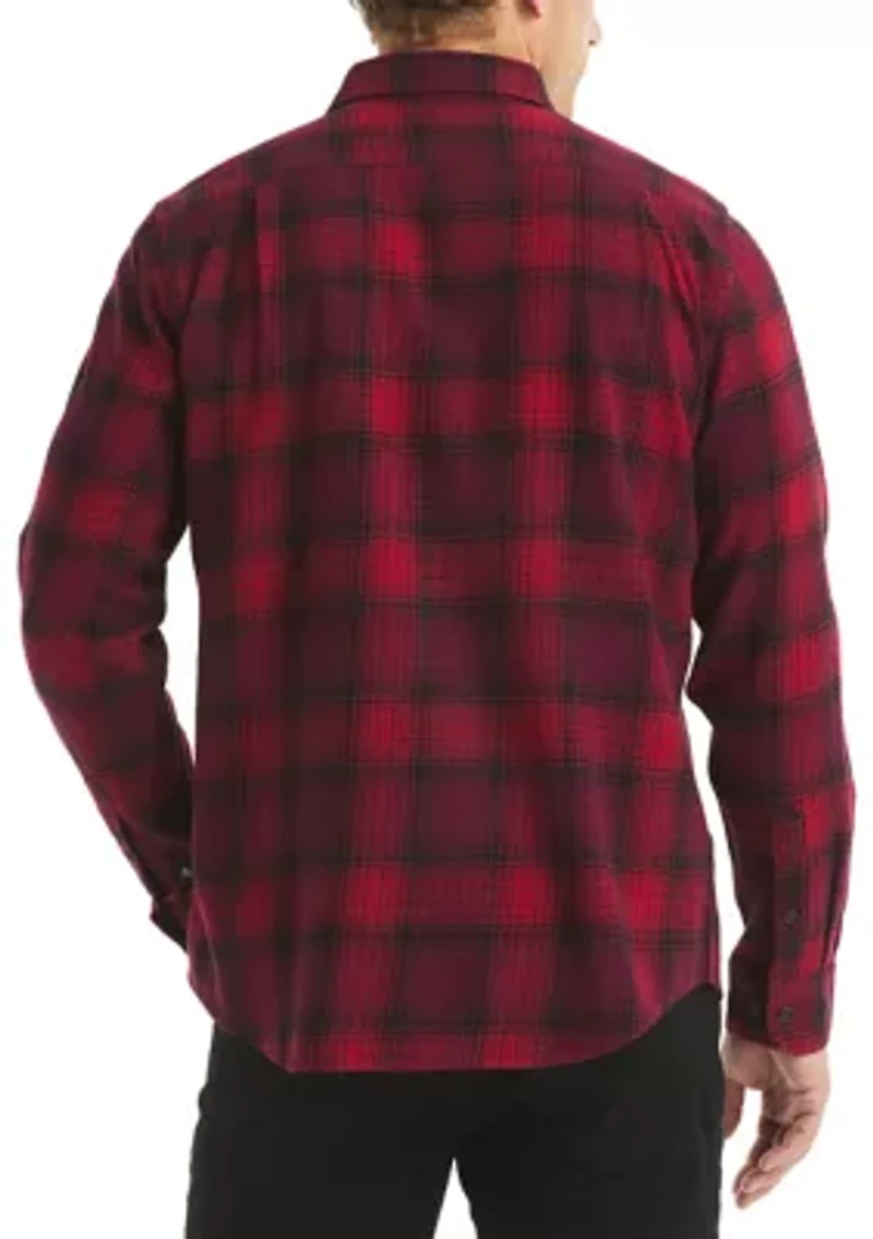 Men's Long Sleeve Stretch Plaid Flannel
