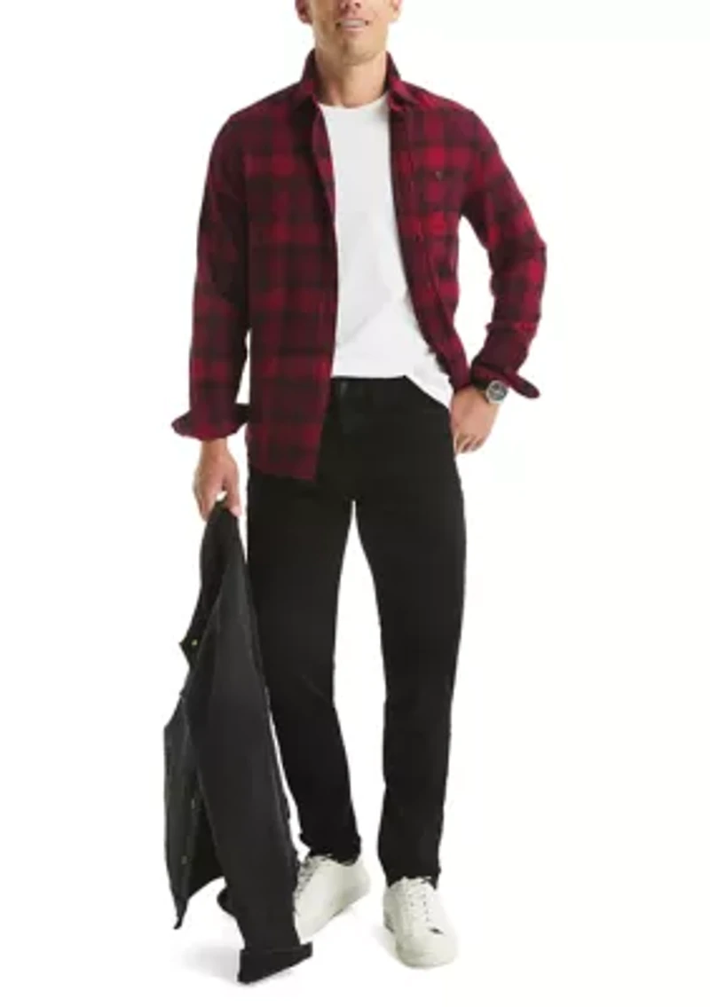 Men's Long Sleeve Stretch Plaid Flannel