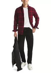 Men's Long Sleeve Stretch Plaid Flannel