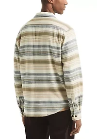 Men's Long Sleeve Striped Stretch Flannel