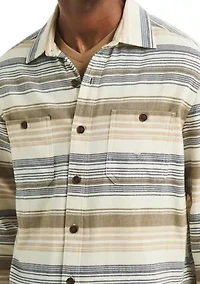 Men's Long Sleeve Striped Stretch Flannel