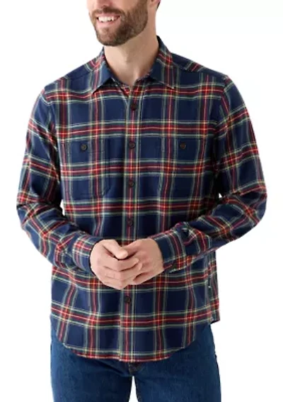 Men's Long Sleeve Plaid Stretch Flannel