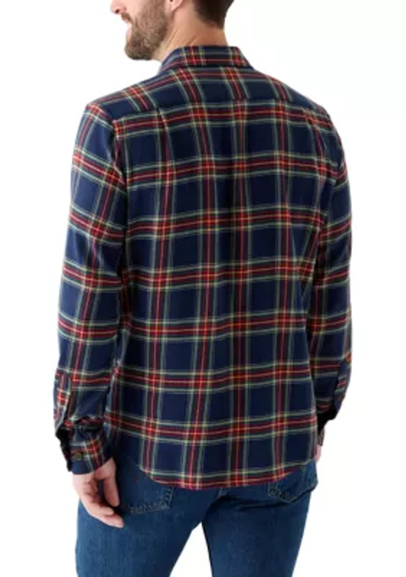 Men's Long Sleeve Plaid Stretch Flannel