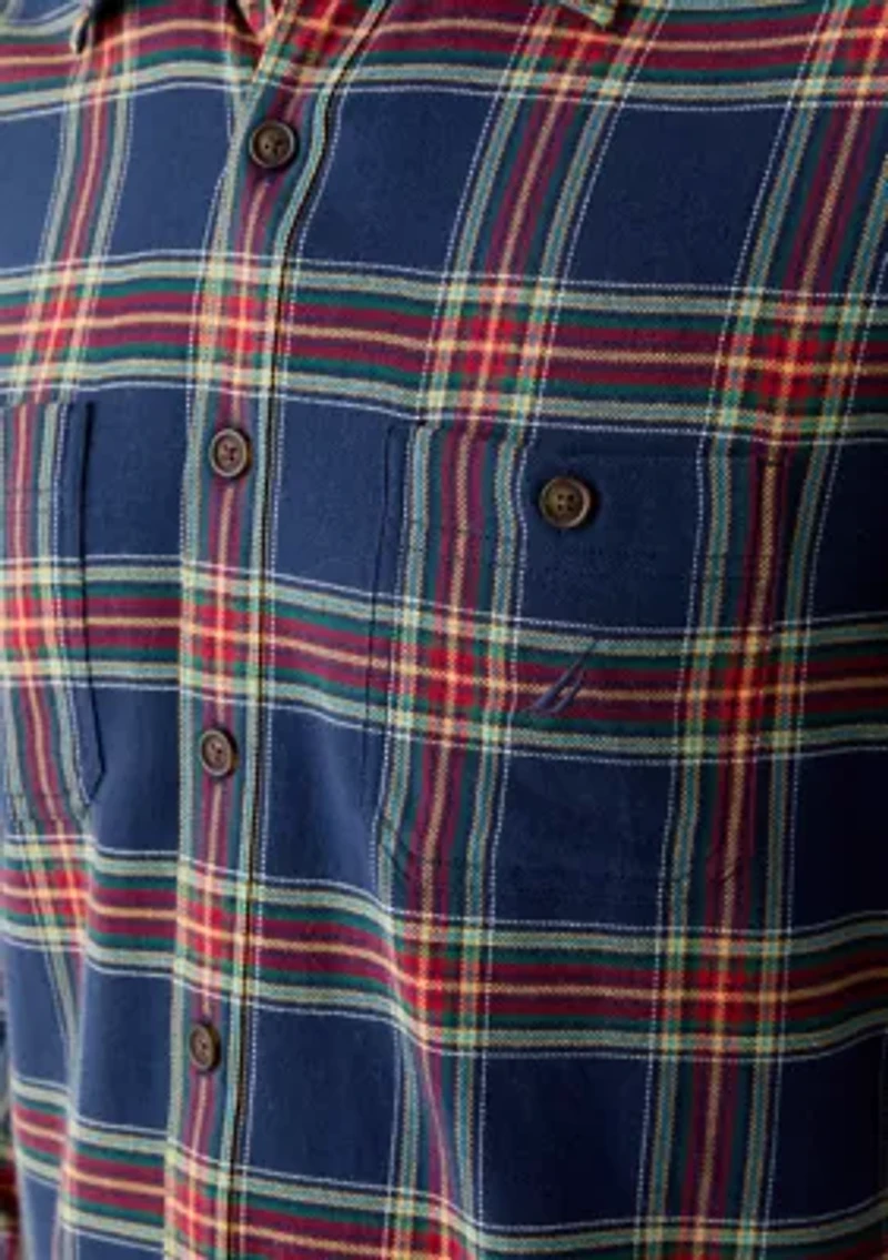 Men's Long Sleeve Plaid Stretch Flannel