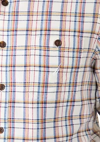 Men's Long Sleeve Stretch Plaid Flannel Button Up Shirt