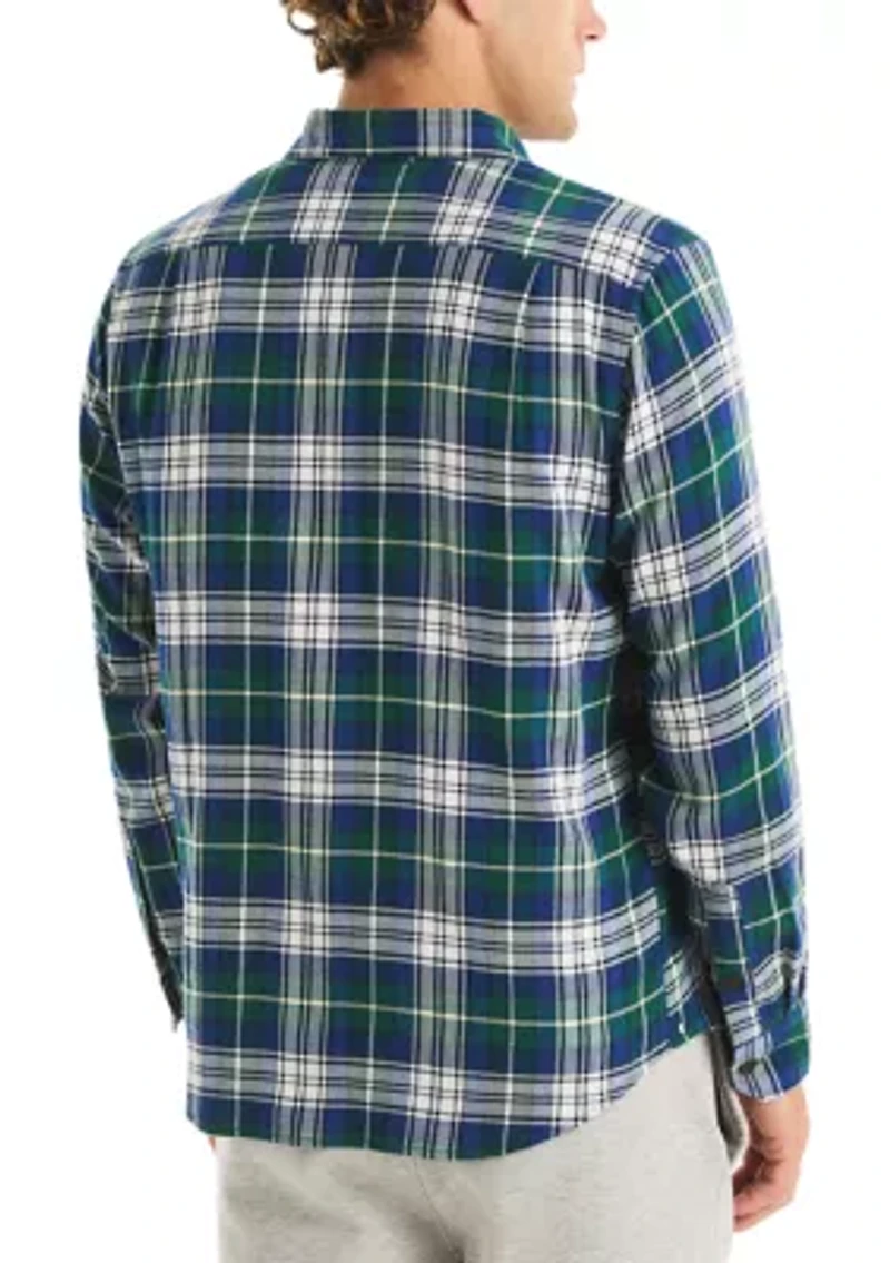 Men's Long Sleeve Plaid Stretch Flannel