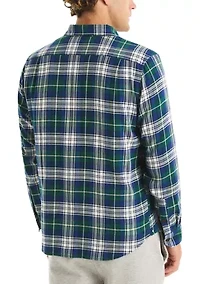 Men's Long Sleeve Plaid Stretch Flannel