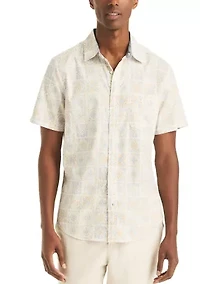 Men's Short Sleeve Tencel Print Woven Shirt
