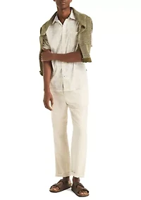 Men's Short Sleeve Tencel Print Woven Shirt