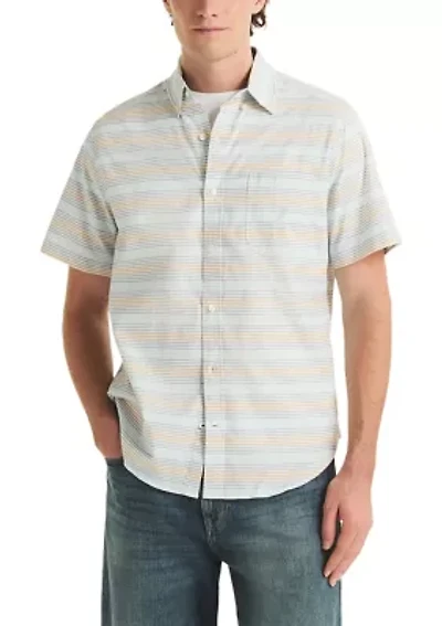 Men's Short Sleeve Oxford Striped T-Shirt