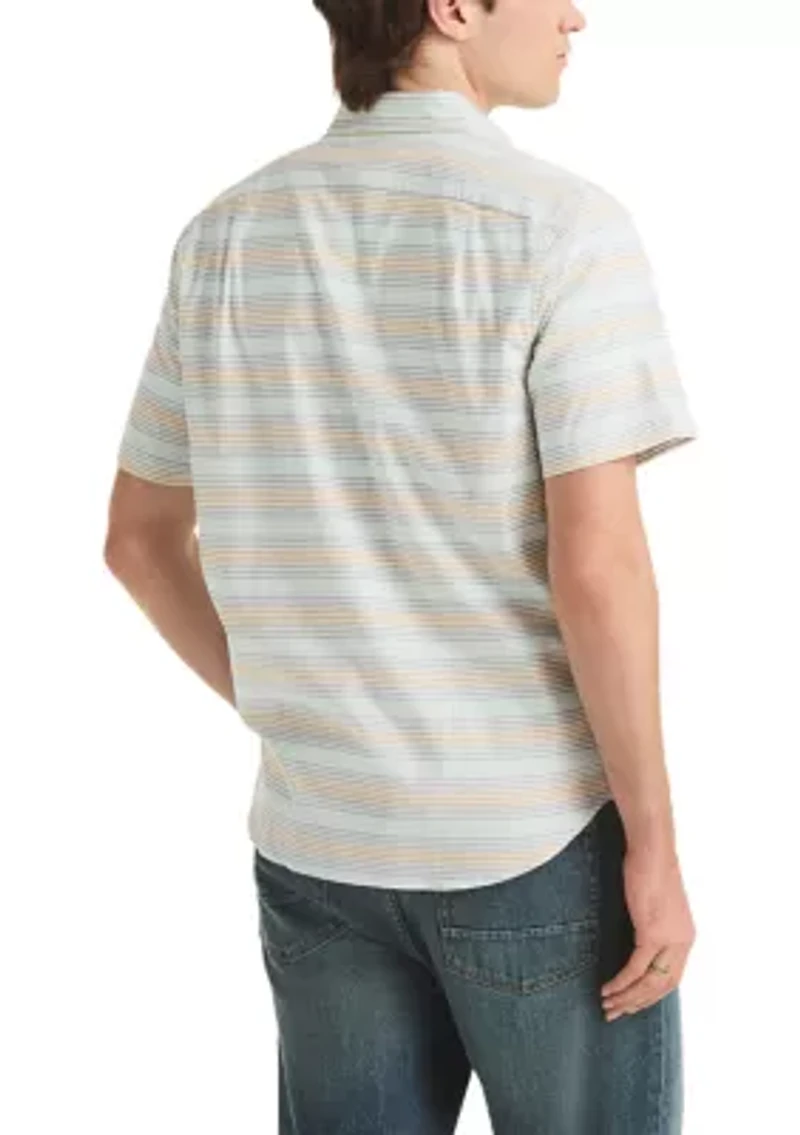Men's Short Sleeve Oxford Striped T-Shirt
