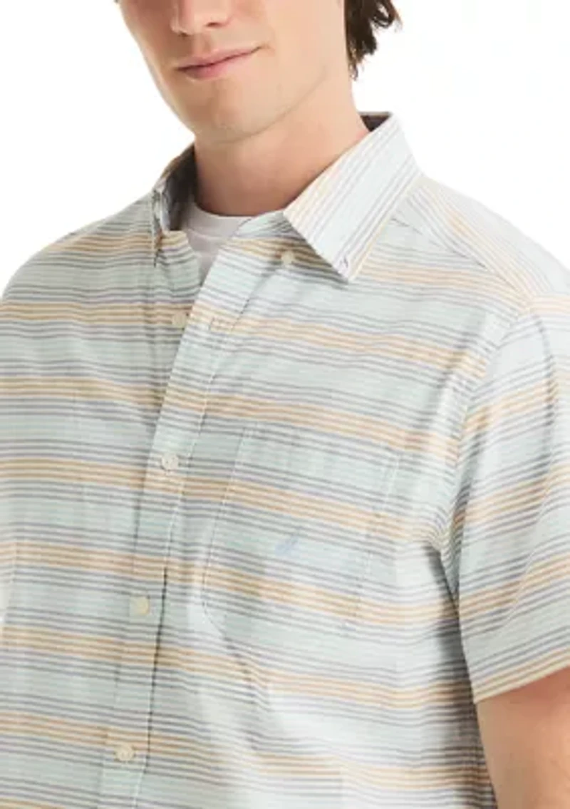 Men's Short Sleeve Oxford Striped T-Shirt