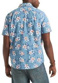 Men's Tropical Print Button Up Shirt