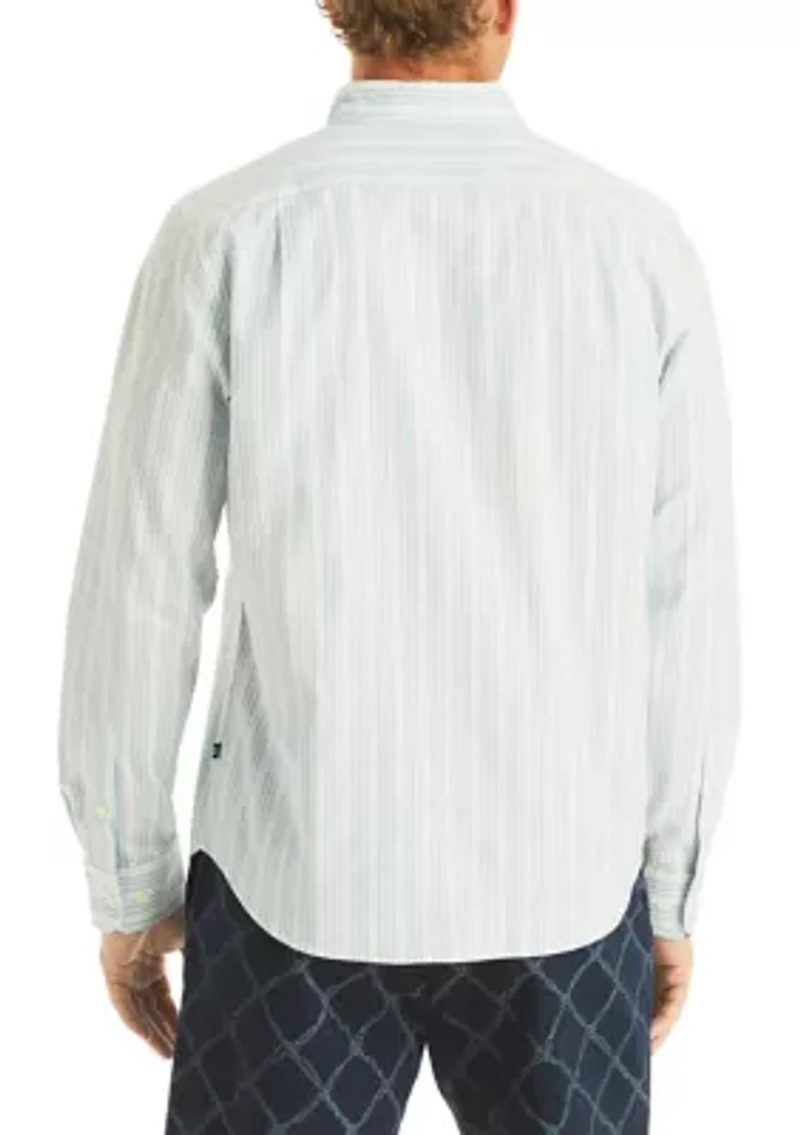Men's Long Sleeve Oxford Striped Shirt