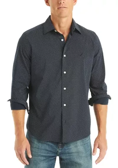 Men's Long Sleeve Printed Button Down Shirt