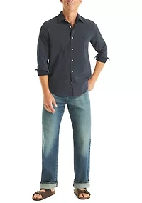 Men's Long Sleeve Printed Button Down Shirt