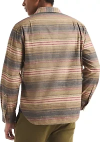 Men's Long Sleeve Striped and Tribal Pattern T-Shirt