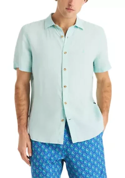 Men's Short Sleeve Linen Woven Shirt