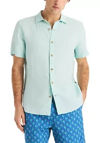 Men's Short Sleeve Linen Woven Shirt