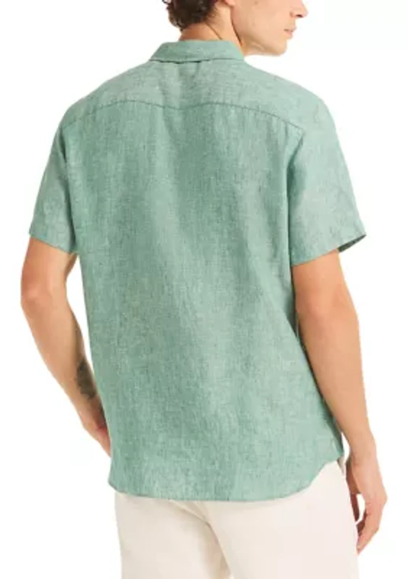 Men's Short Sleeve Linen Woven Shirt