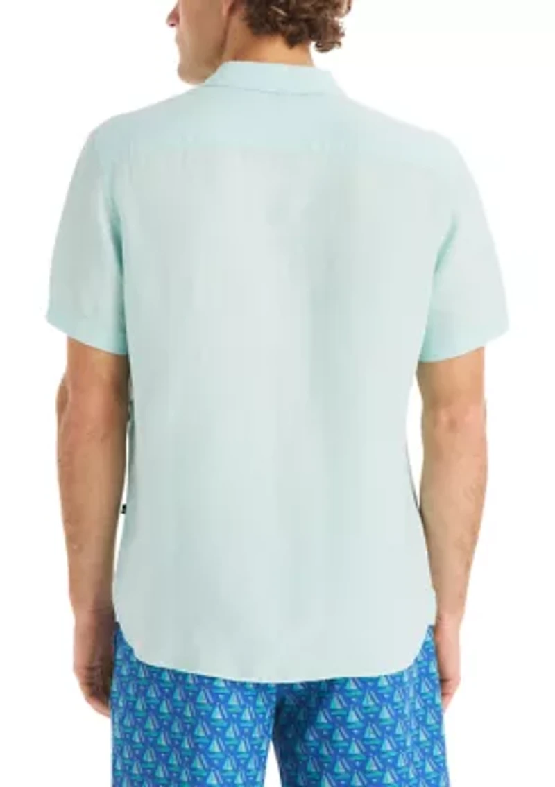 Men's Short Sleeve Linen Woven Shirt