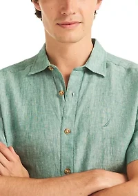 Men's Short Sleeve Linen Woven Shirt