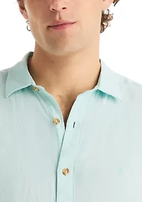 Men's Short Sleeve Linen Woven Shirt