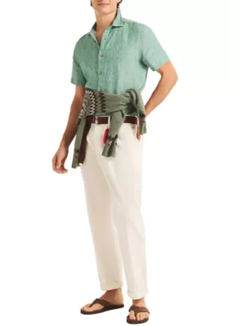 Men's Short Sleeve Linen Woven Shirt