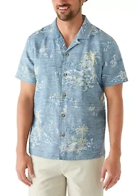 Men's Linen Scenic Camp Shirt