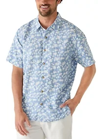 Men's Palm Print Short Sleeve Shirt