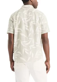 Men's Leaf Print Dobby Shirt
