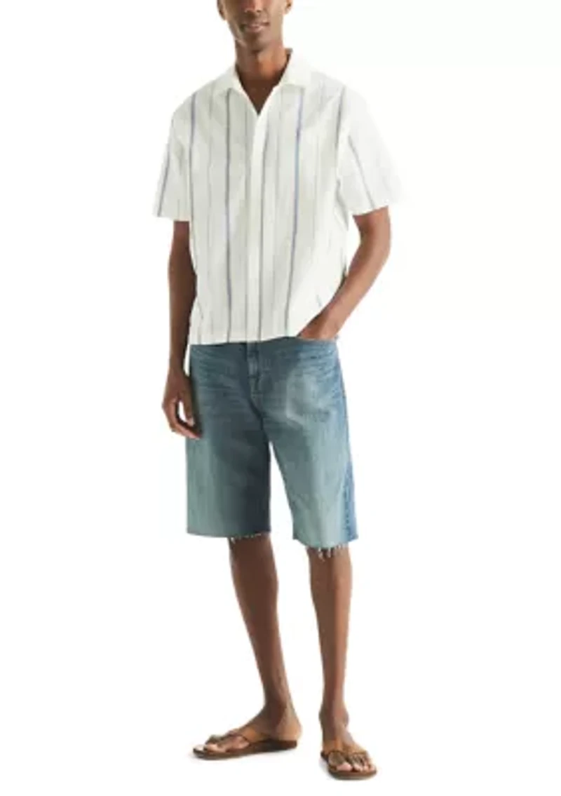 Men's Short Sleeve Vertical Stripe Shirt