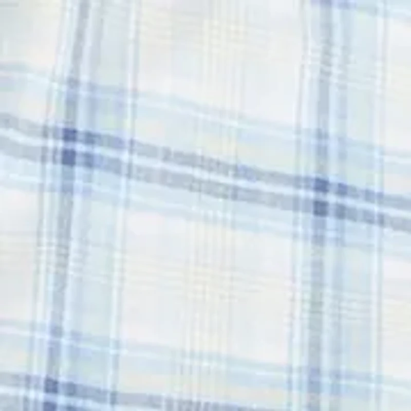 Men's Short Sleeve Slub Knit Plaid Shirt