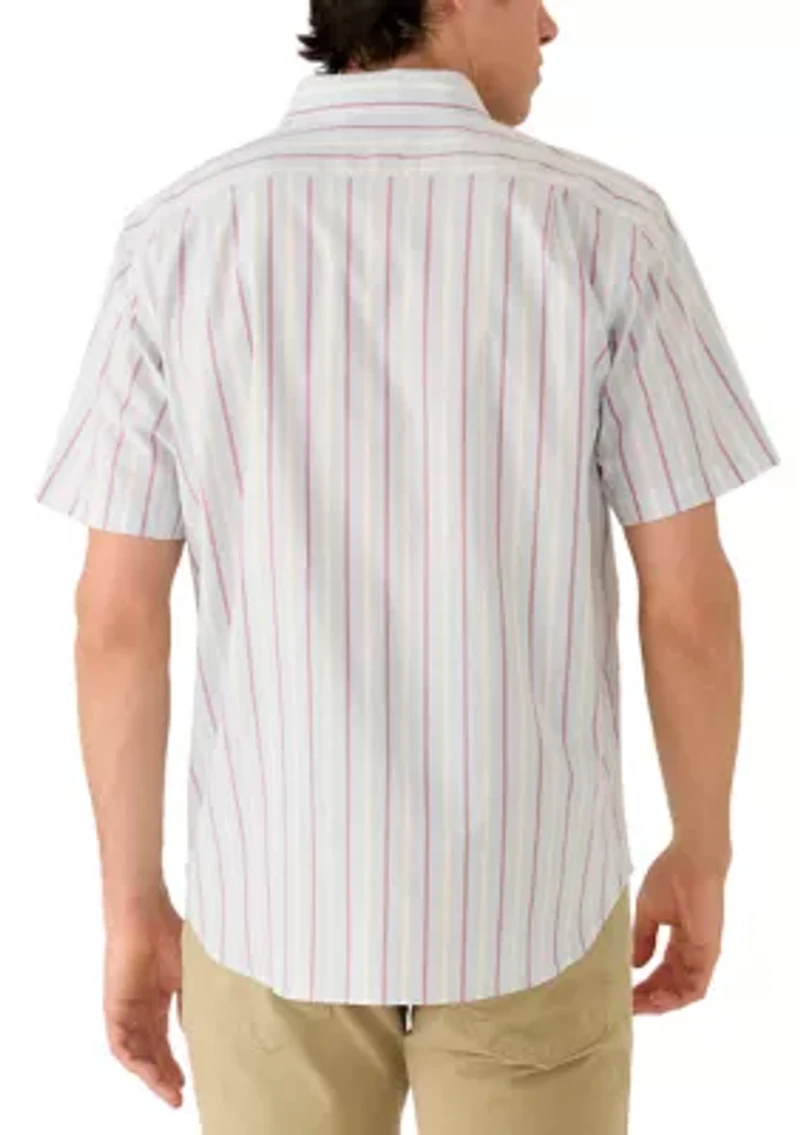 Men's Short Sleeve Tencel Stripe Shirt