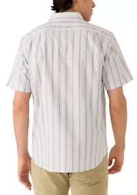 Men's Short Sleeve Tencel Stripe Shirt