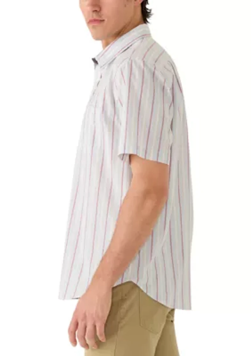 Men's Short Sleeve Tencel Stripe Shirt