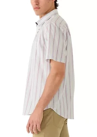 Men's Short Sleeve Tencel Stripe Shirt