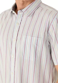 Men's Short Sleeve Tencel Stripe Shirt