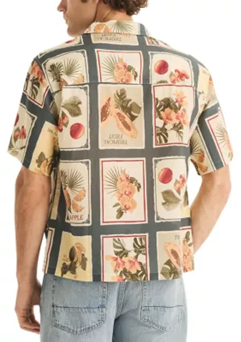Men's Short Sleeve Camp Novelty Print Shirt