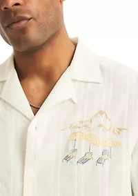 Men's Short Sleeve Embroidered Camp Shirt