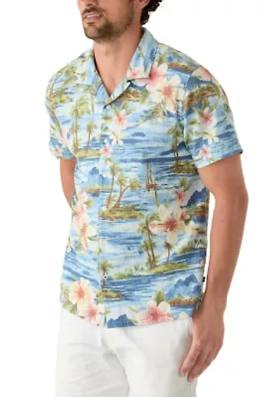 Men's Short Sleeve Tropical Print Shirt