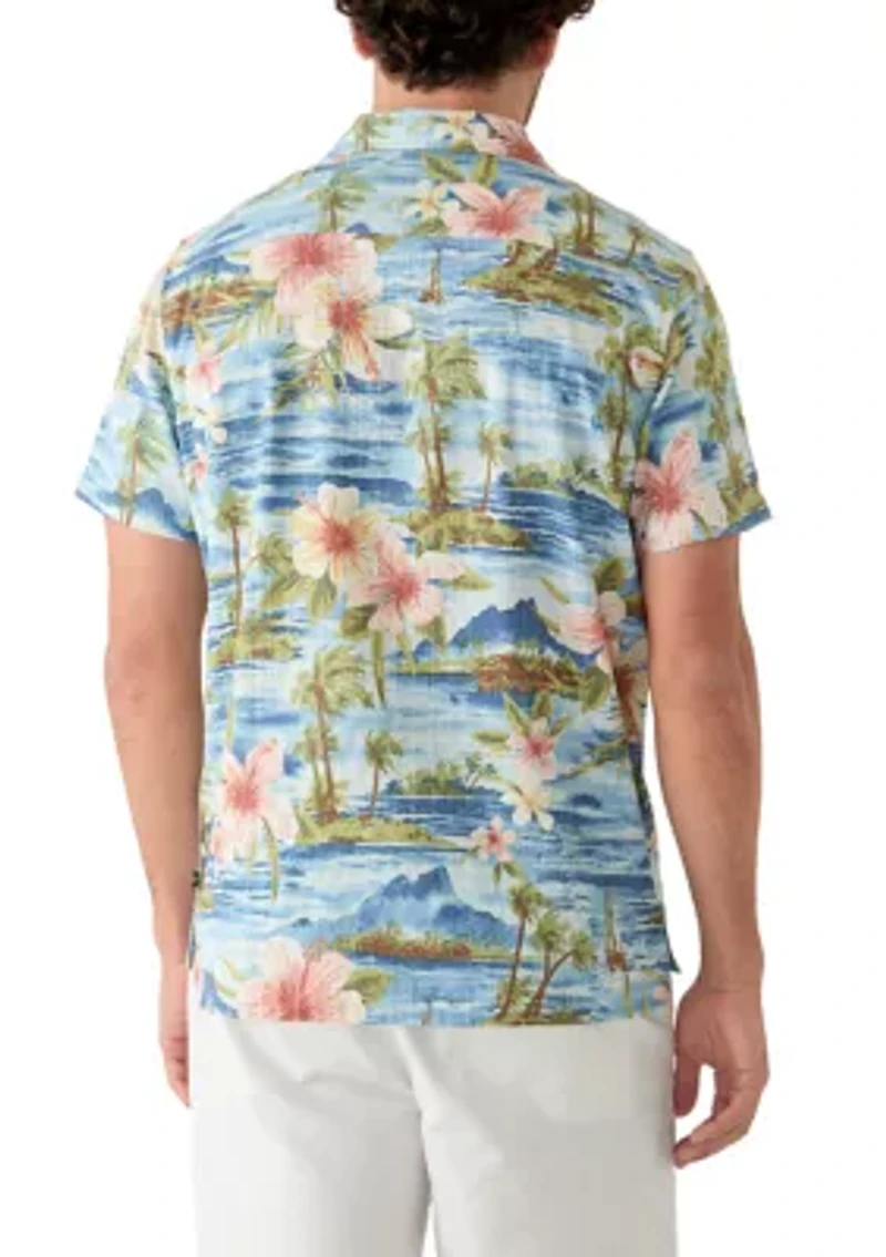 Men's Short Sleeve Tropical Print Shirt