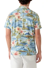 Men's Short Sleeve Tropical Print Shirt