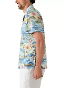 Men's Short Sleeve Tropical Print Shirt