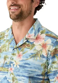 Men's Short Sleeve Tropical Print Shirt