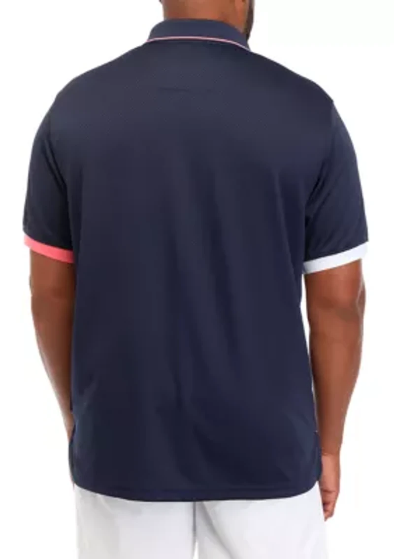 Big & Tall Short Sleeve Navtech Color Block Polo Shirt